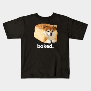 Shiba Inu as a Loaf of Bread Dark Kids T-Shirt